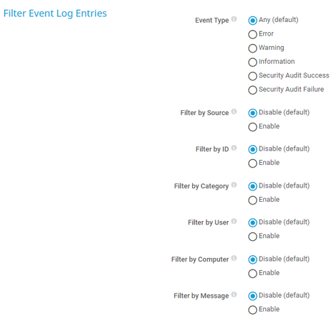 Filter Event Log Entries