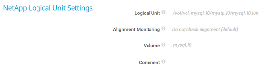 NetApp Logical Unit Settings